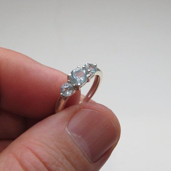 *925 Sterling Silver Genuine Topaz Ring - Picture 2 of 4